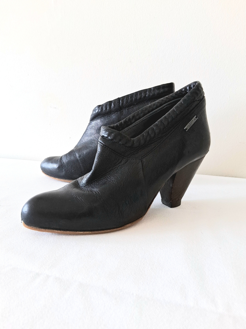 Diesel Wood Heel Genuien Leather Ankle Boots